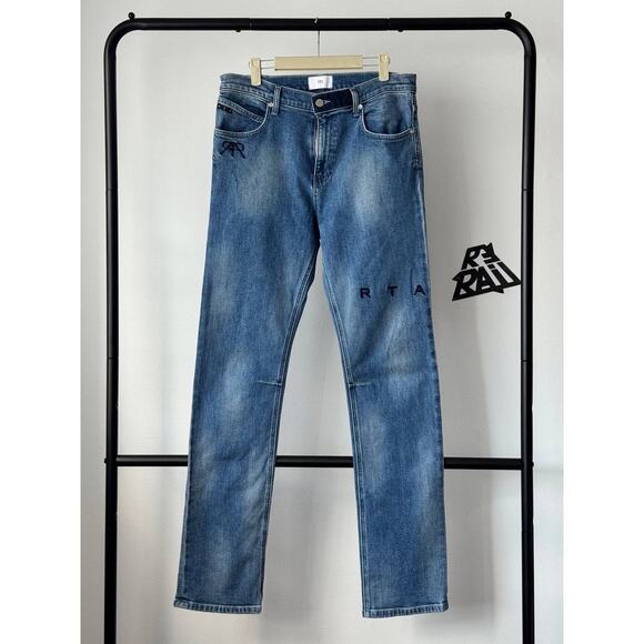 RtA Denim Logo Skinny Slim Blue Jeans - Picture 1 of 10
